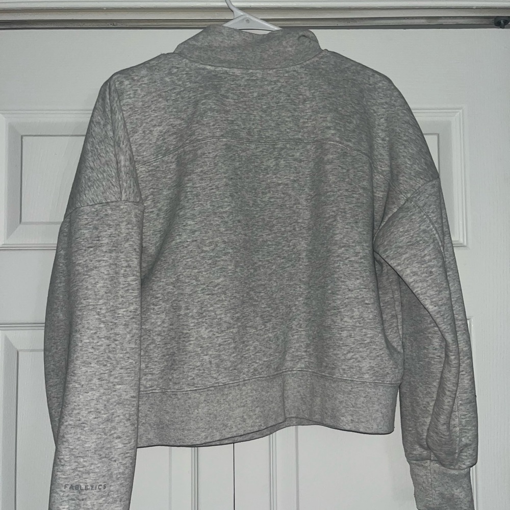 Fabletics Light Gray Quarter-Zip Pullover - image 2